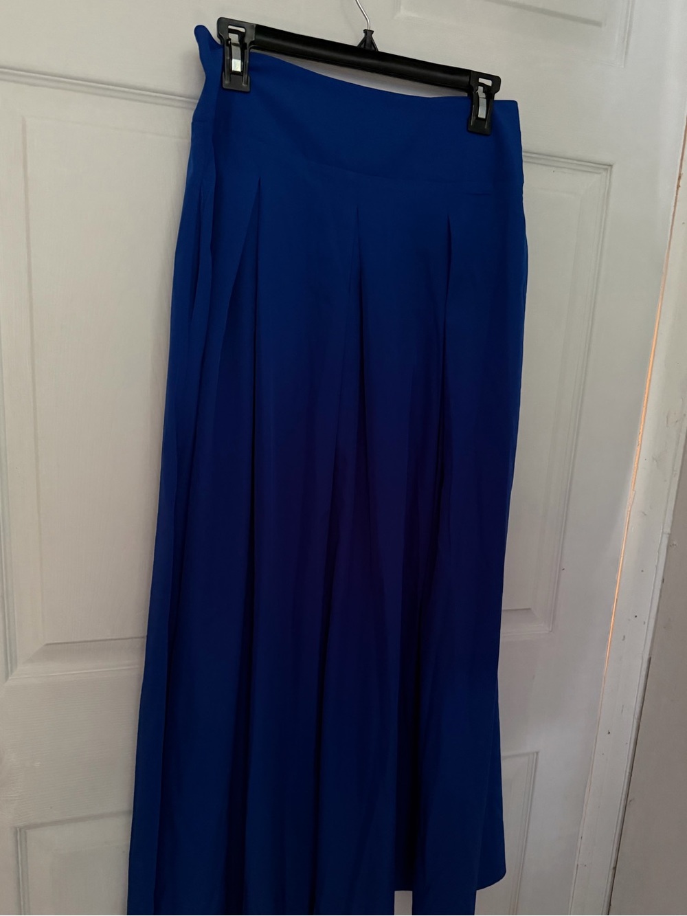 Elegant Royal Blue Pleated Maxi Skirt